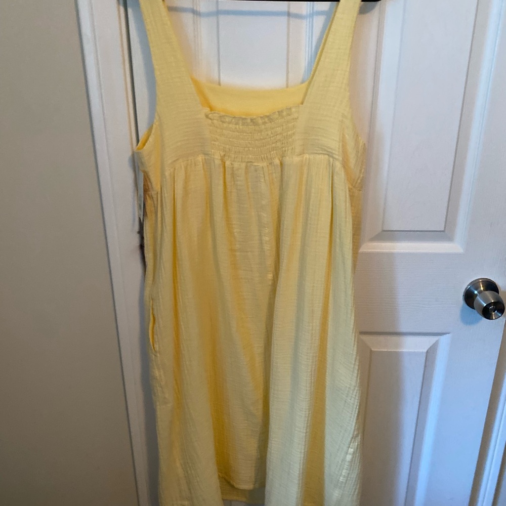 Yellow Sleeveless Summer Lounge Dress - Picture 3 of 3